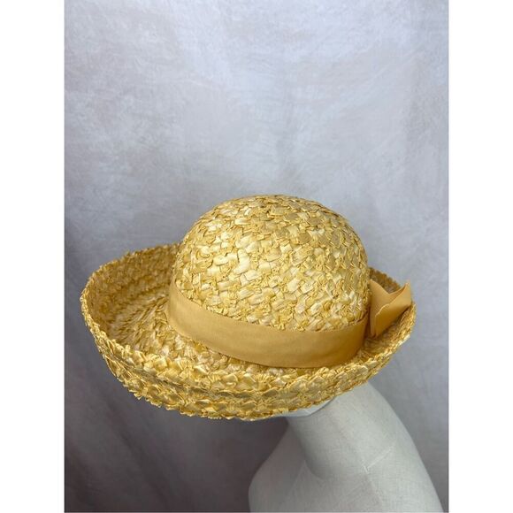 Vintage 1960s Mod Straw Woven Hat - Picture 5 of 7
